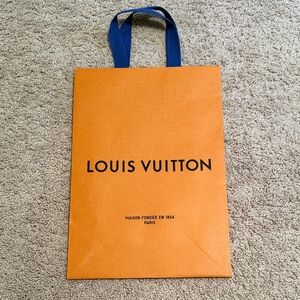Louis Vuitton Vibrant Orange Tote with Blue Handles